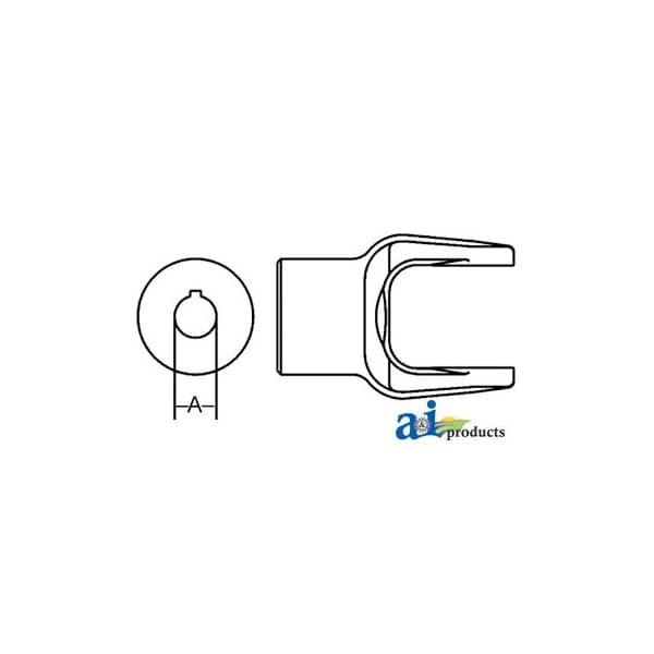 Implement Yoke, Round Bore 1 1/8" w/ 1/4" Keyway 4" x3" x2"